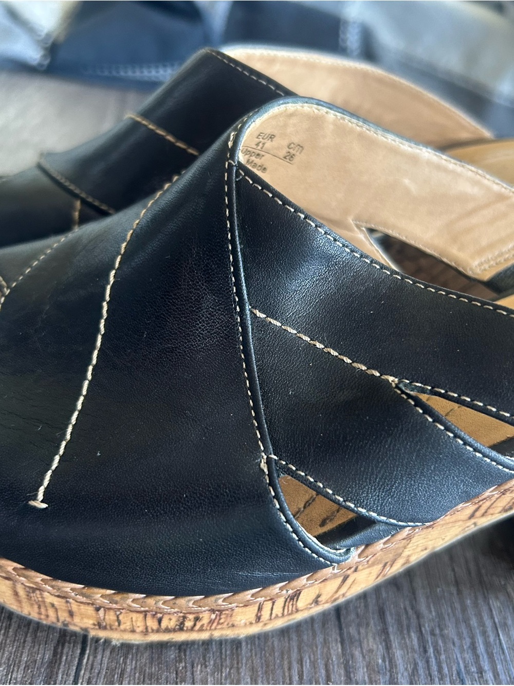 Naturalizer Black Leather Slip-On Mules - Picture 2 of 3